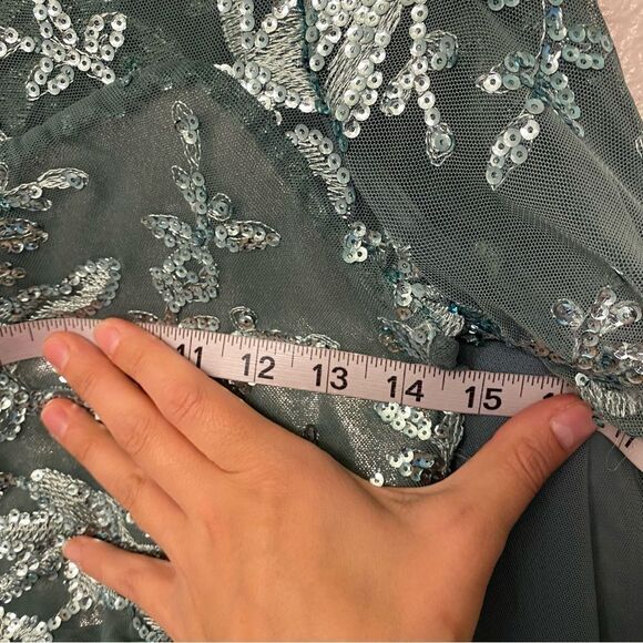 WEISSMAN Dance Costume 2 piece Sage green sequin Guiltfree 10337 MA adult - Picture 10 of 13